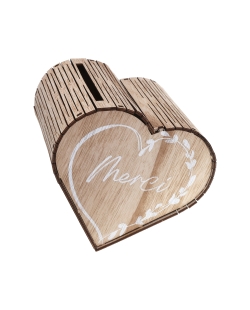 Hucha Corazon 24 X 24 X 15cm Madera ***OFERTA DTO NO ACUMULABLE