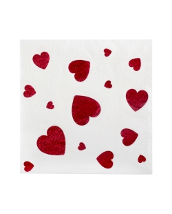 Servilletas Corazones Rojo 33 X 33cm Papel 3C ***OFERTA DTO NO ACUMULABLE