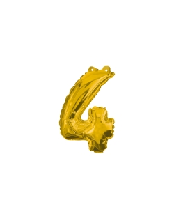Globo Mini Auto-Inflable Numero: 4 Oro ***OFERTA DTO NO ACUMULABLE