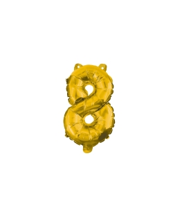 Globo Mini Auto-Inflable Numero: 8 Oro ***OFERTA DTO NO ACUMULABLE