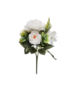Ramo Flores Blanco 23 X 31cm Poliester Y Plastico ***OFERTA DTO NO ACUMULABLE