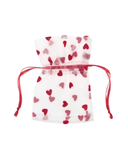 Bolsas Corazones Rojo 7.5 X 10cm Tul Poliester Y Saten ***OFERTA DTO NO ACUMULABLE