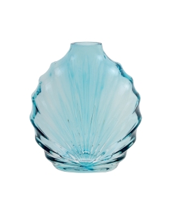 Jarron Concha Azul 8.5 X 9.5cm Vidrio ***OFERTA DTO NO ACUMULABLE