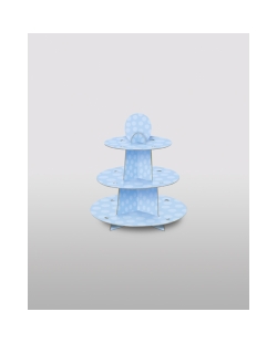 Soporte Pastel Azul 3 Pisos Carton