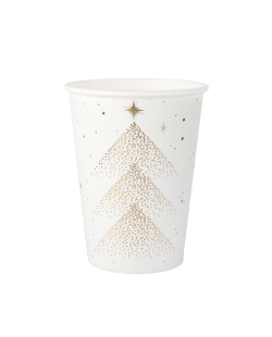 Vaso Blanco Brillantes Navidad 7.8X9.7cm/27cl Carton ***OFERTA DTO NO ACUMULABLE
