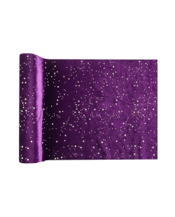 Camino Mesa Bubujas Morado 26cm Terciopelo Poliester ***OFERTA DTO NO ACUMULABLE