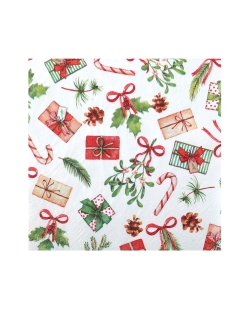 Servilleta Ramo Navidad 33X33cm Papel 3C. ***OFERTA DTO NO ACUMULABLE
