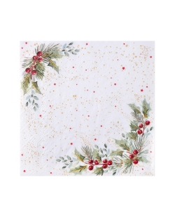 Servilleta Acebo Estrellado 33X33cm Papel 3C. ***OFERTA DTO NO ACUMULABLE