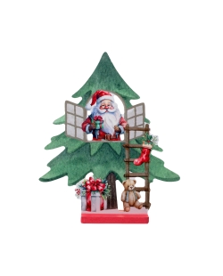 Decoracion Papa Noel 19.5X4X20.5cm Madera ***OFERTA DTO NO ACUMULABLE
