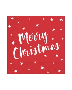 Servilletas 33X33cm Merry Xmas Estrellas 3Pli