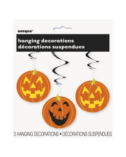 Deco Colgante Espiral Calabazas 66cm