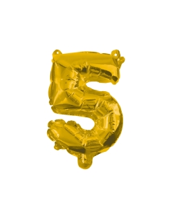 Globo Forma Numero 5 Oro 85cm