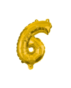 Globo Forma Numero 6 Oro 85cm