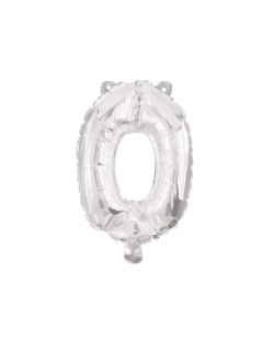 Globo Forma Numero 0 Plata 85cm