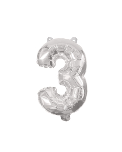 Globo Forma Numero 3 Plata 85cm