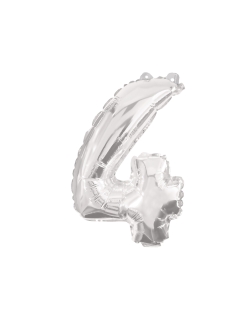 Globo Forma Numero 4 Plata 85cm