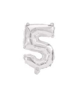 Globo Forma Numero 5 Plata 85cm
