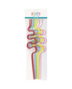 Pajitas Plastico Curvas 30,5cm