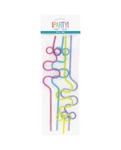 Pajitas Plastico Curvas 30,5cm