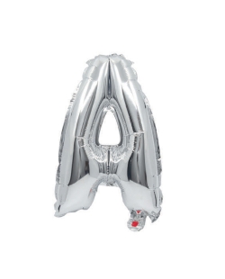 Globo Mini Auto-Inflable Letra: A Plata 32cm ***OFERTA DTO NO ACUMULABLE