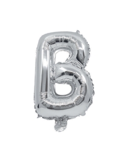 Globo Mini Auto-Inflable Letra: B Plata 32cm ***OFERTA DTO NO ACUMULABLE