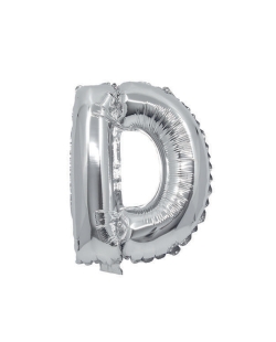 Globo Mini Auto-Inflable Letra: D Plata 32cm ***OFERTA DTO NO ACUMULABLE