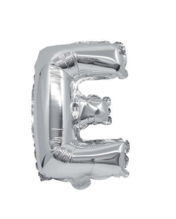 Globo Mini Auto-Inflable Letra: E Plata 32cm ***OFERTA DTO NO ACUMULABLE