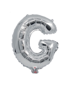 Globo Mini Auto-Inflable Letra: G Plata 32cm ***OFERTA DTO NO ACUMULABLE