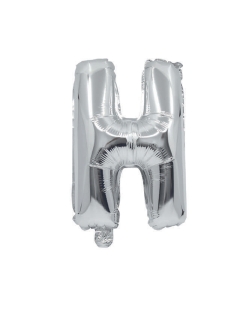 Globo Mini Auto-Inflable Letra: H Plata 32cm ***OFERTA DTO NO ACUMULABLE