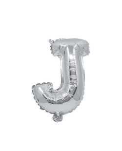 Globo Mini Auto-Inflable Letra: J Plata 32cm ***OFERTA DTO NO ACUMULABLE