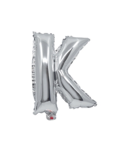 Globo Mini Auto-Inflable Letra: K Plata 32cm ***OFERTA DTO NO ACUMULABLE