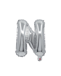 Globo Mini Auto-Inflable Letra: N Plata 32cm ***OFERTA DTO NO ACUMULABLE