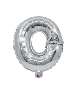 Globo Mini Auto-Inflable Letra: O Plata 32cm ***OFERTA DTO NO ACUMULABLE