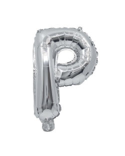 Globo Mini Auto-Inflable Letra: P Plata 32cm ***OFERTA DTO NO ACUMULABLE