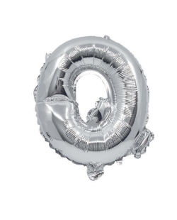 Globo Mini Auto-Inflable Letra: Q Plata 32cm ***OFERTA DTO NO ACUMULABLE