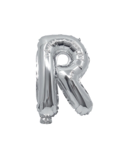 Globo Mini Auto-Inflable Letra: R Plata 32cm ***OFERTA DTO NO ACUMULABLE