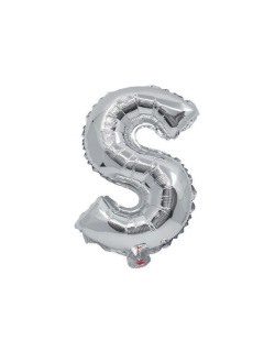 Globo Mini Auto-Inflable Letra: S Plata 32cm ***OFERTA DTO NO ACUMULABLE