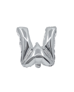 Globo Mini Auto-Inflable Letra: W Plata 32cm ***OFERTA DTO NO ACUMULABLE