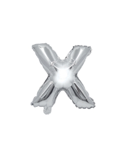 Globo Mini Auto-Inflable Letra: X Plata 32cm ***OFERTA DTO NO ACUMULABLE