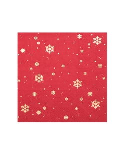 Servilleta Copos Oro Roja 25X25cm Papel 3C. ***OFERTA DTO NO ACUMULABLE