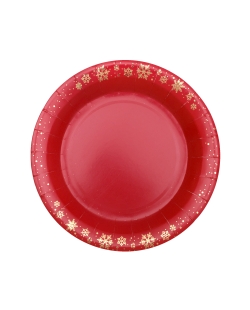 Plato Copos Oro Rojo 22.5cm Carton ***OFERTA DTO NO ACUMULABLE