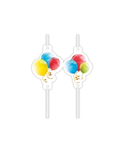 Pajitas Papel Globos