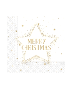 Servilletas 33X33cm Merry Xmas Estrella 3Pli