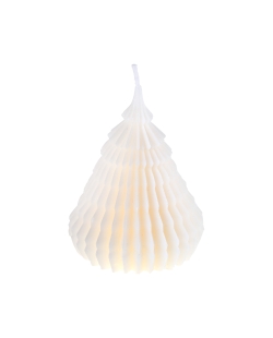Vela Arbol Origami Blanco 7X12cm Parafina ***OFERTA DTO NO ACUMULABLE