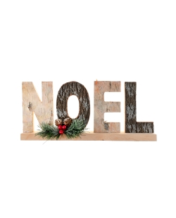 Letras Noel Corteza 29.5X5X17cm Madera ***OFERTA DTO NO ACUMULABLE