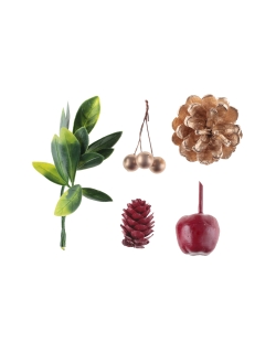 Surtido Piñas Y Frutos Pino 2X3 & 5cm Madera Y Plast. ***OFERTA DTO NO ACUMULABLE