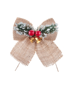 Lazo Campana Roja 12X12X3.5cm Yute Y Plast. ***OFERTA DTO NO ACUMULABLE