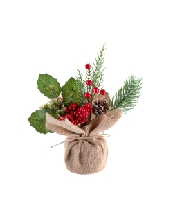 Composicion Natural Invierno 8X25cm Yute Y Plast. ***OFERTA DTO NO ACUMULABLE