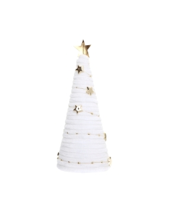 Arbol Navidad Blanco 6.5X18cm Poliester, Yute Y Metal ***OFERTA DTO NO ACUMULABLE