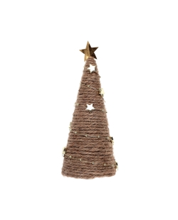 Arbol Navidad Natural 6.5X18cm Poliester, Yute Y Metal ***OFERTA DTO NO ACUMULABLE